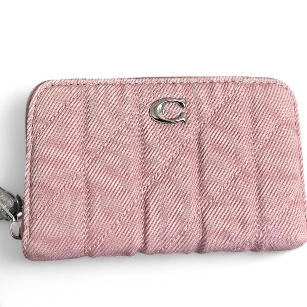 Coach Essential Colorful Denim Small Zip Around Card Case